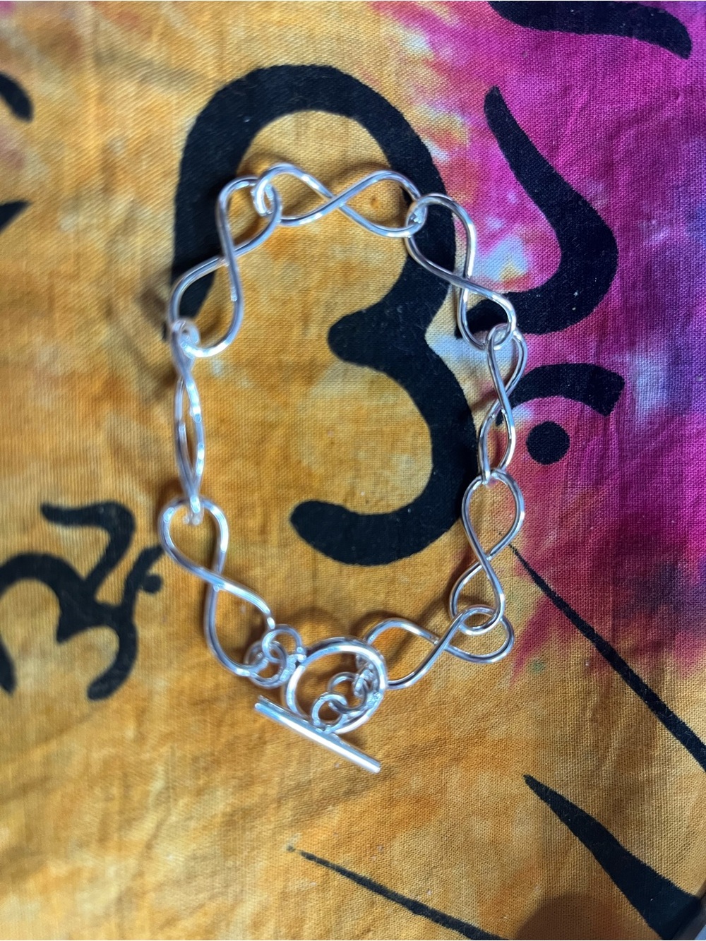 925 Sterling Silver Infinity Link Toggle Bracelet – 8”